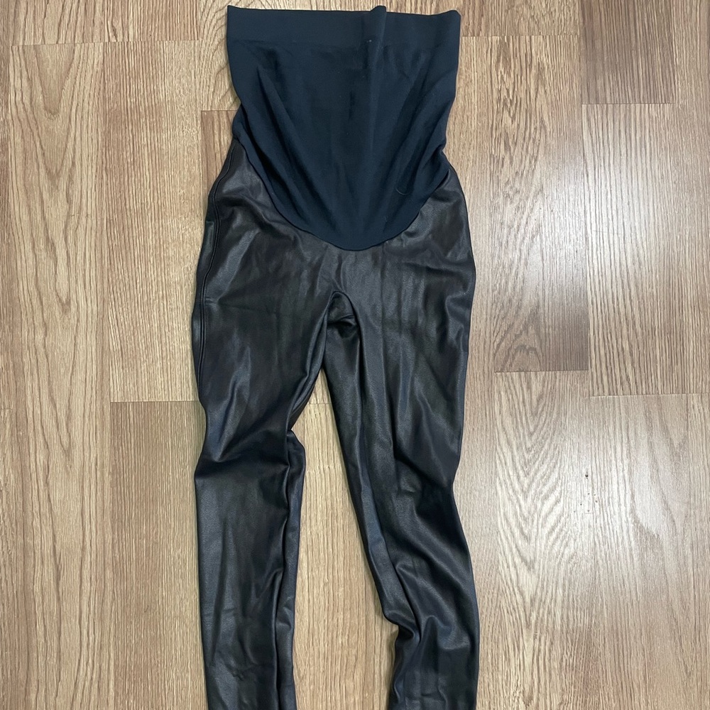 Spanx Maternity Faux Leather Leggings
